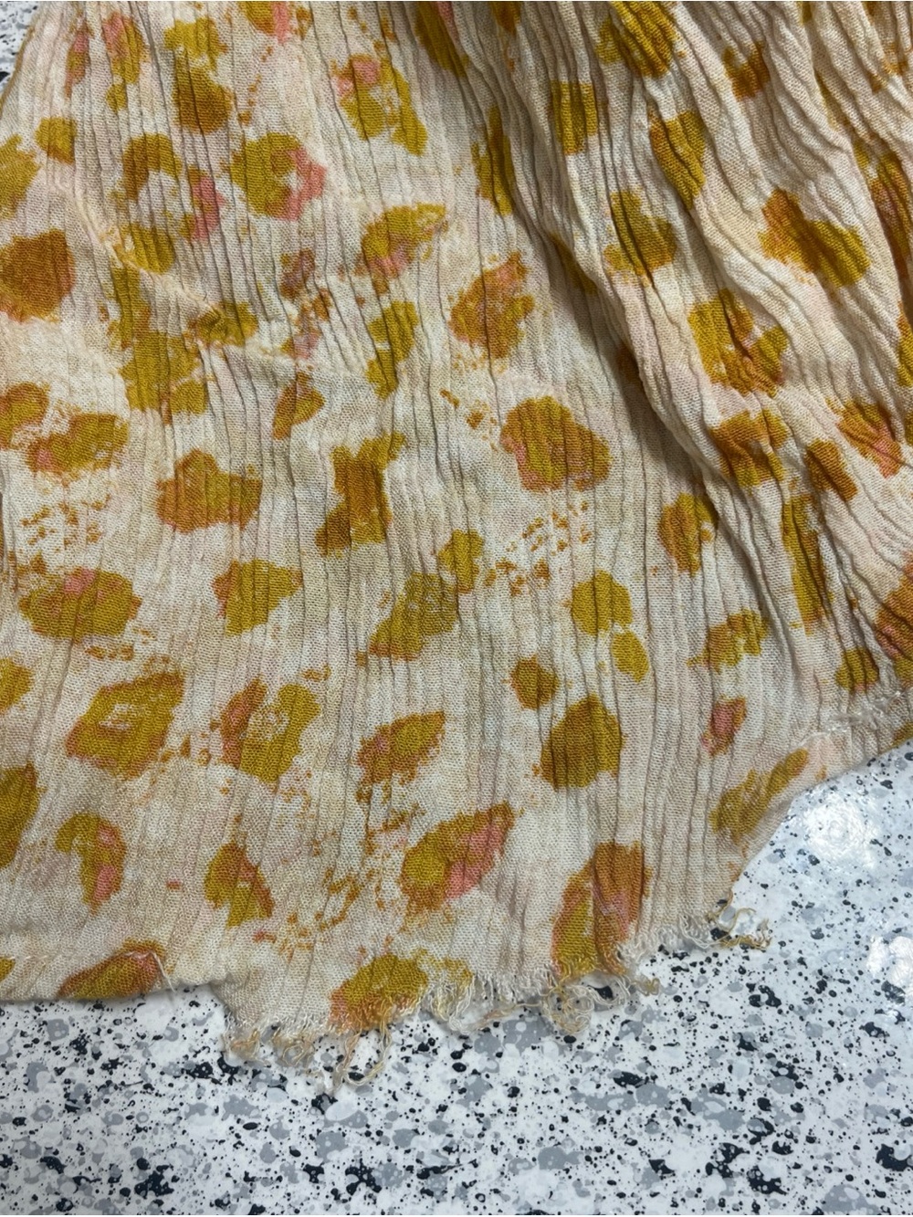Savanna Jane Top Pull On Crinkle Gold Leopard Mulitcolored Floral Embroidery 2X - Picture 10 of 10